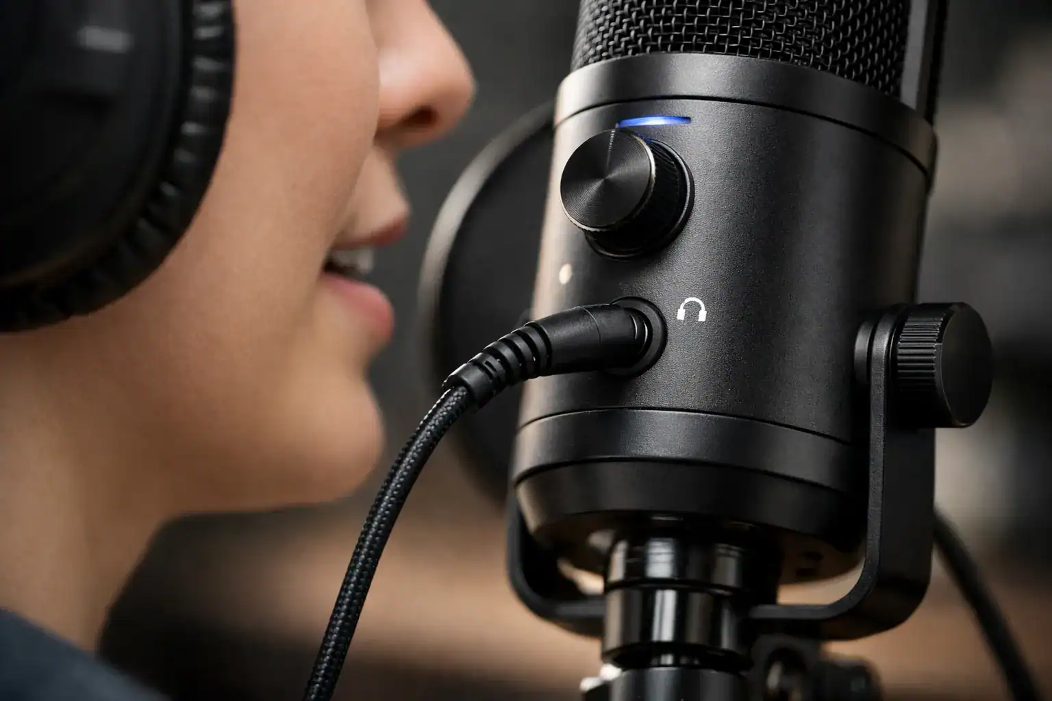 Exemplo de Monitoramento de Latência Zero com Fone de Ouvido